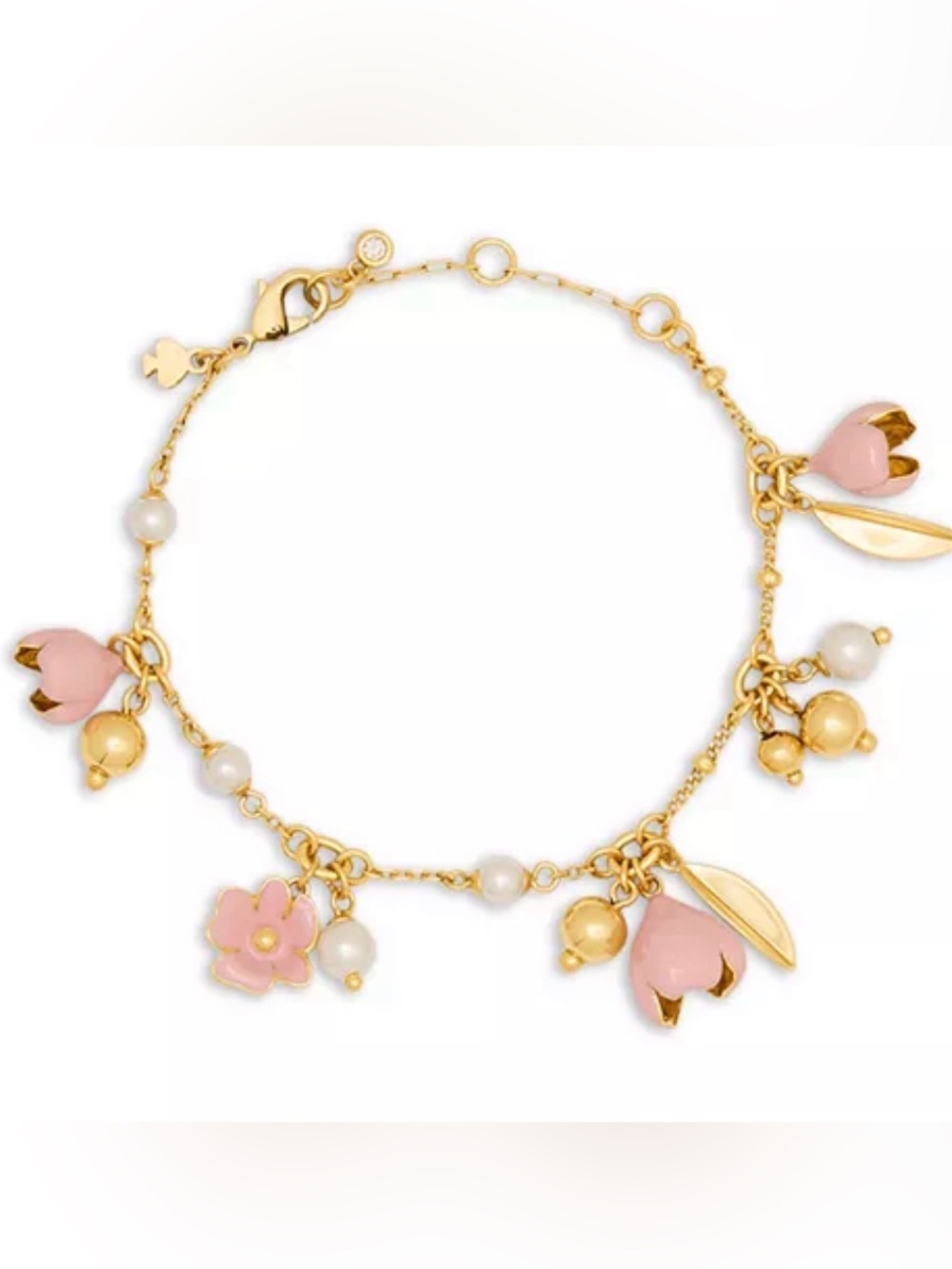 New kate spade new york Golden/Pink Bloom Line Bracelet